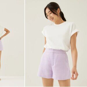 BNWT Love Bonito Marthen Tweed A-line Shorts in Taro/Lavender